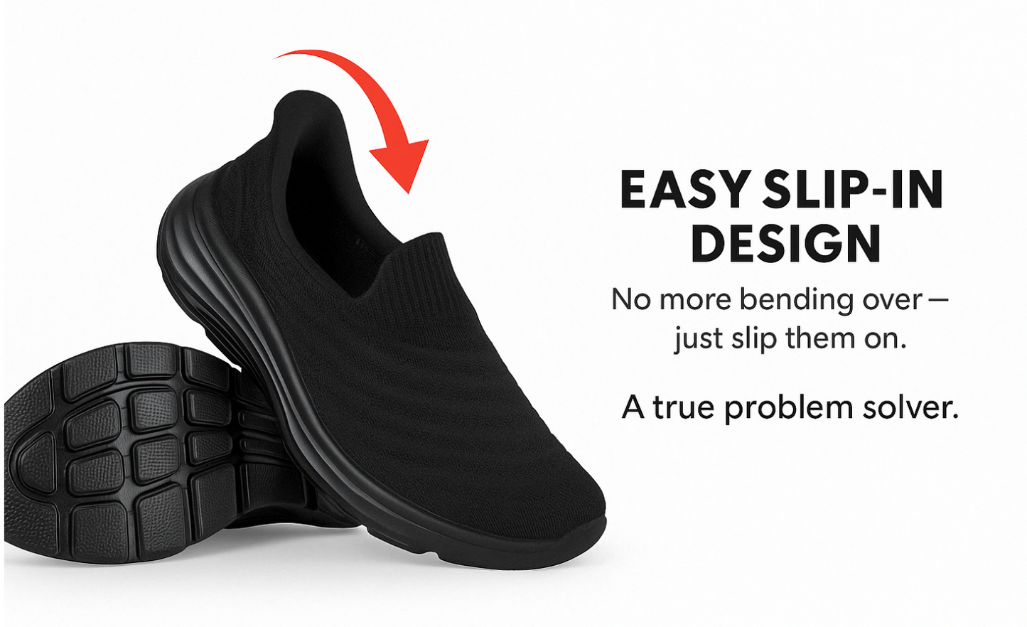 Pain-Free Everyday Slip In Shoe – Hands-Free Slip Ins