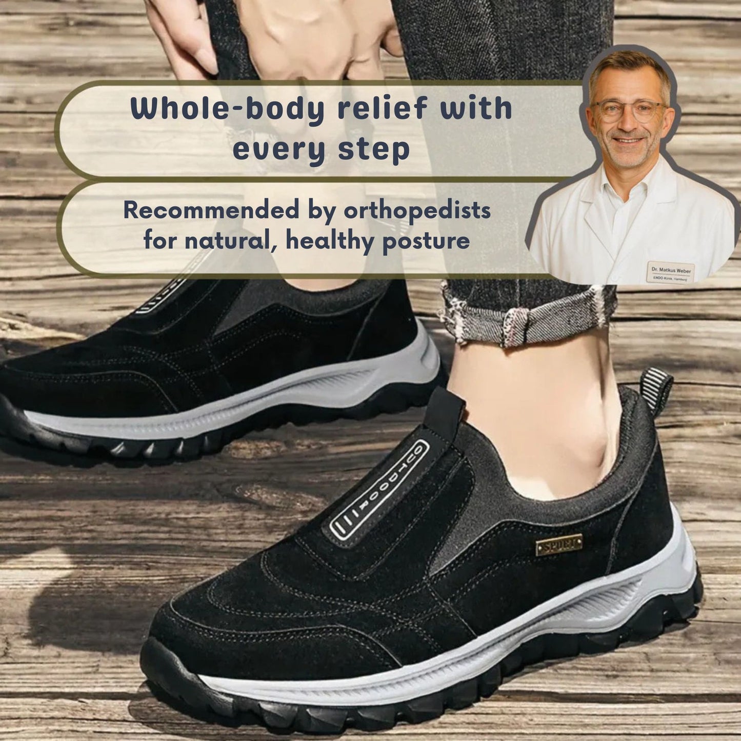 1+1  Ergonomic Pain Relief Shoe - OrthoMotion Unisex