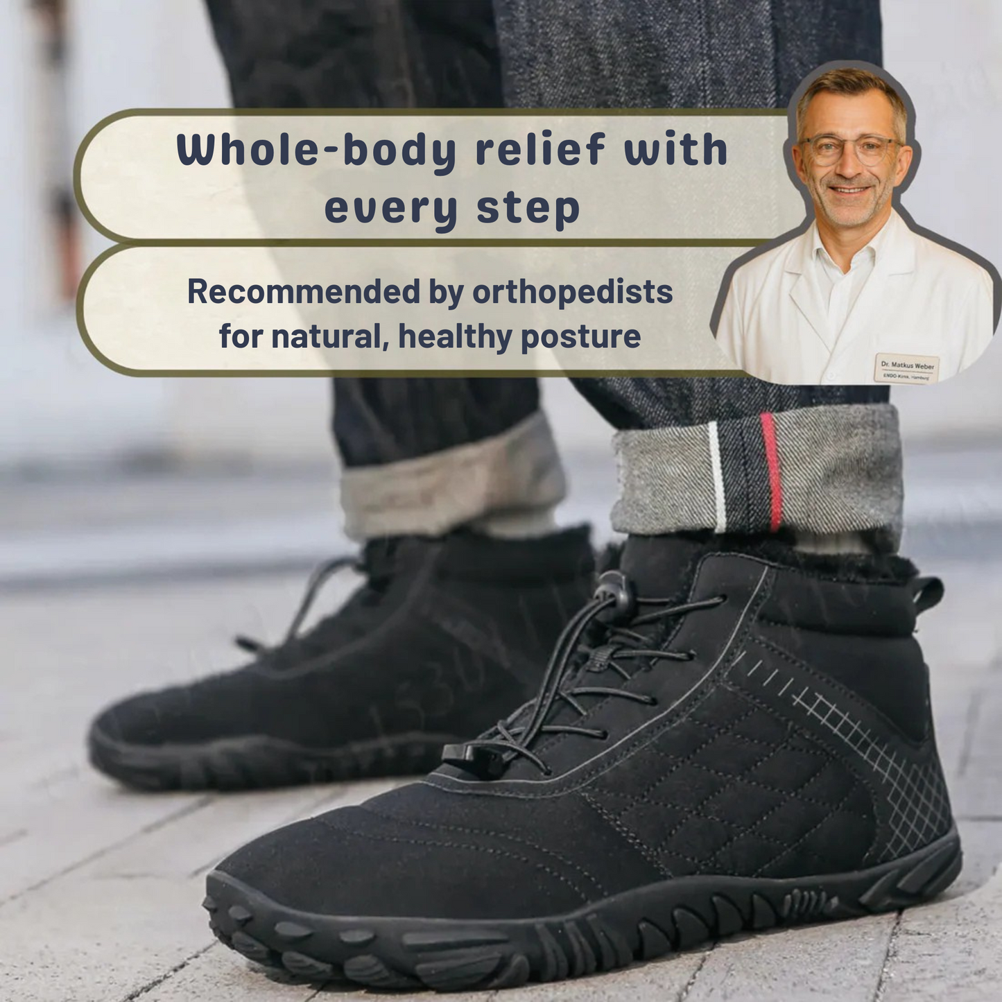 Insulating Winter Barefoot Shoe with Non-Slip Sole - FrostFit